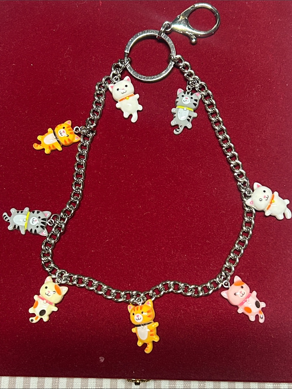 Keychain or Accessory Chain - Cute Cat Charms